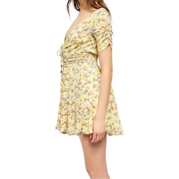 Free People Forget Me Not Floral Print Mini Dress 2 - Picture 2 of 7